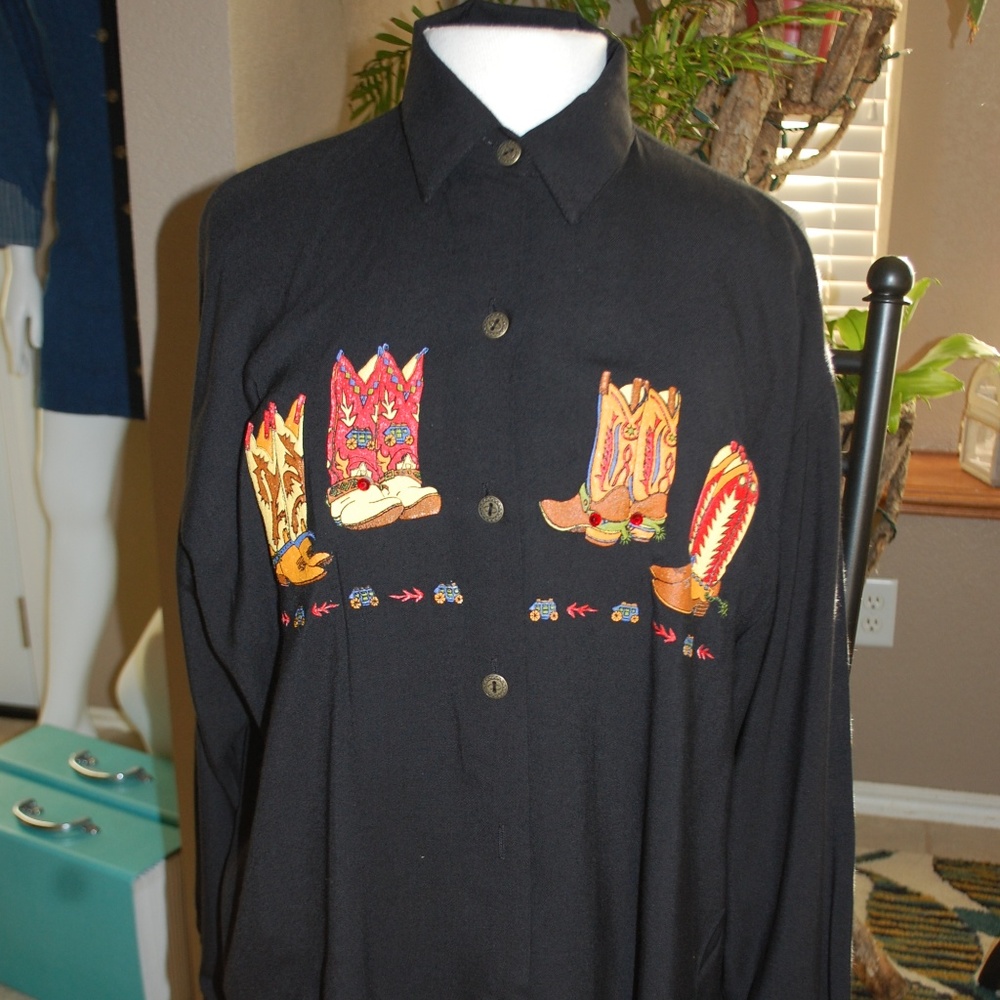 Vintage Prenzi Western Top Rockabilly Size M